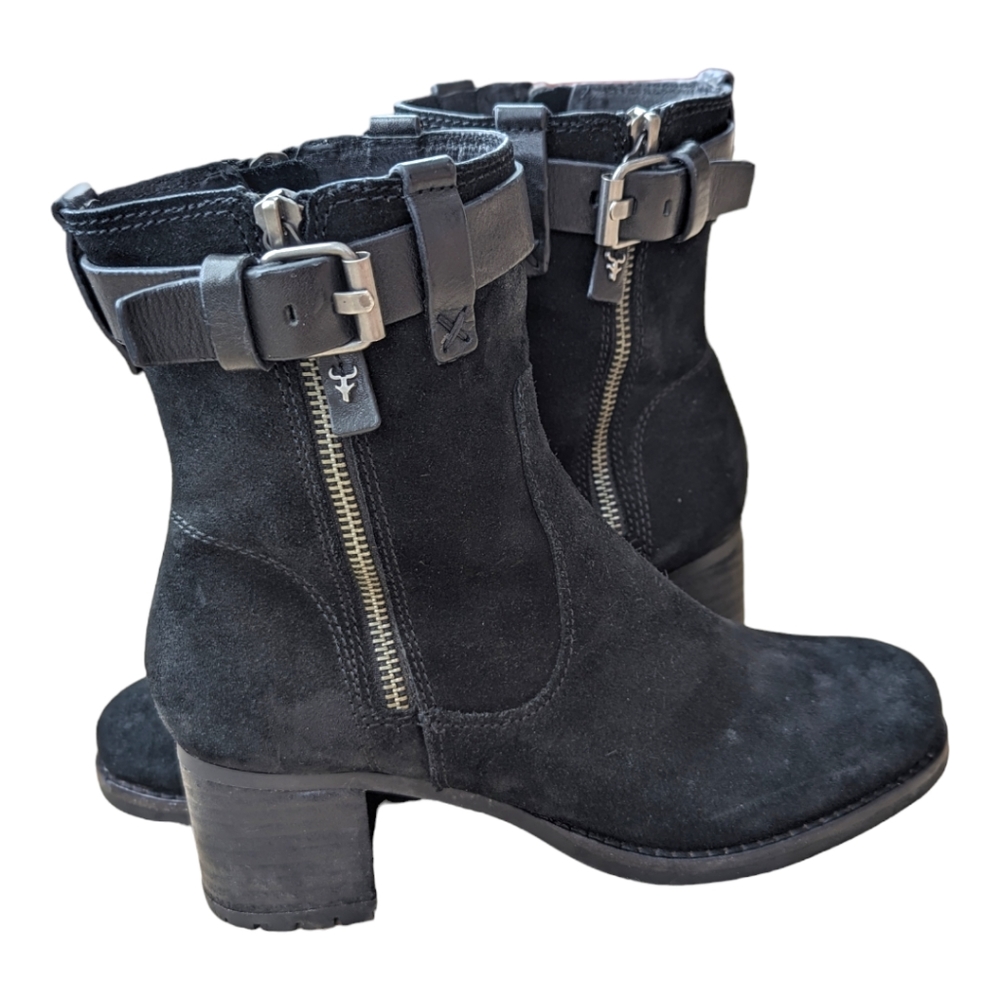TRASK Madison Suede Booties 6 Boots Leather